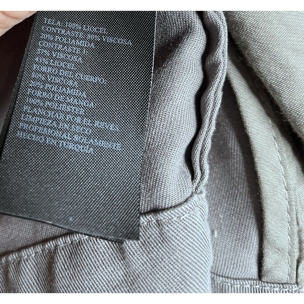 ALL SAINTS Kwar cropped long sleeve jacket khaki  block green tan Women Size 2 - Picture 9 of 13